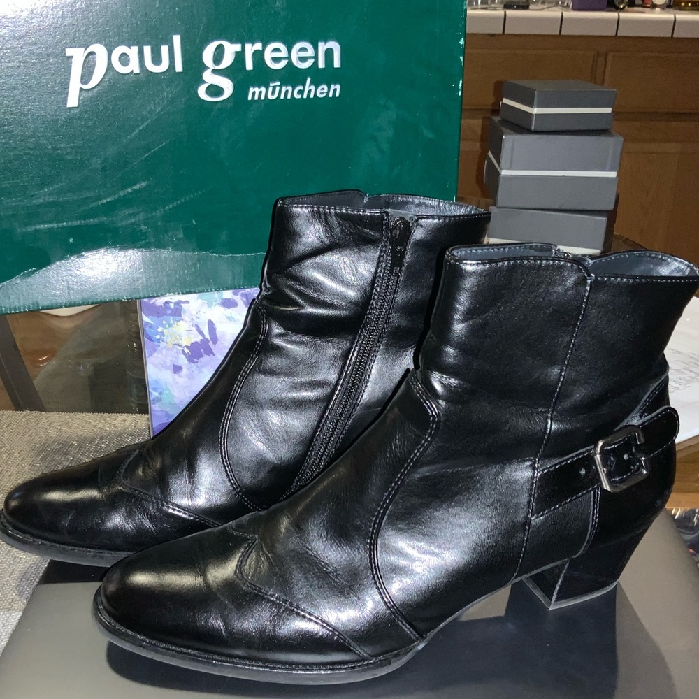 Paul Green Munchen Gabe Black Napa short Boot- 10